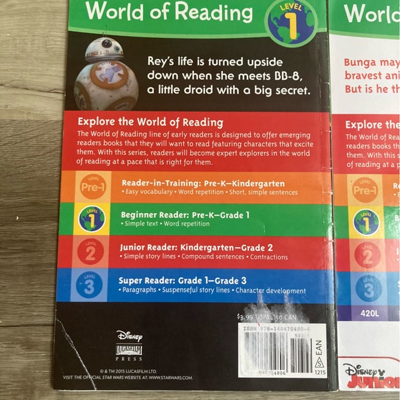 🟢 (2/$5) Disney Level 1 World of Reading Books - Picture 3 of 3